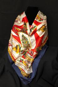 Talbots Christmas Theme Silk Scarf 186//280